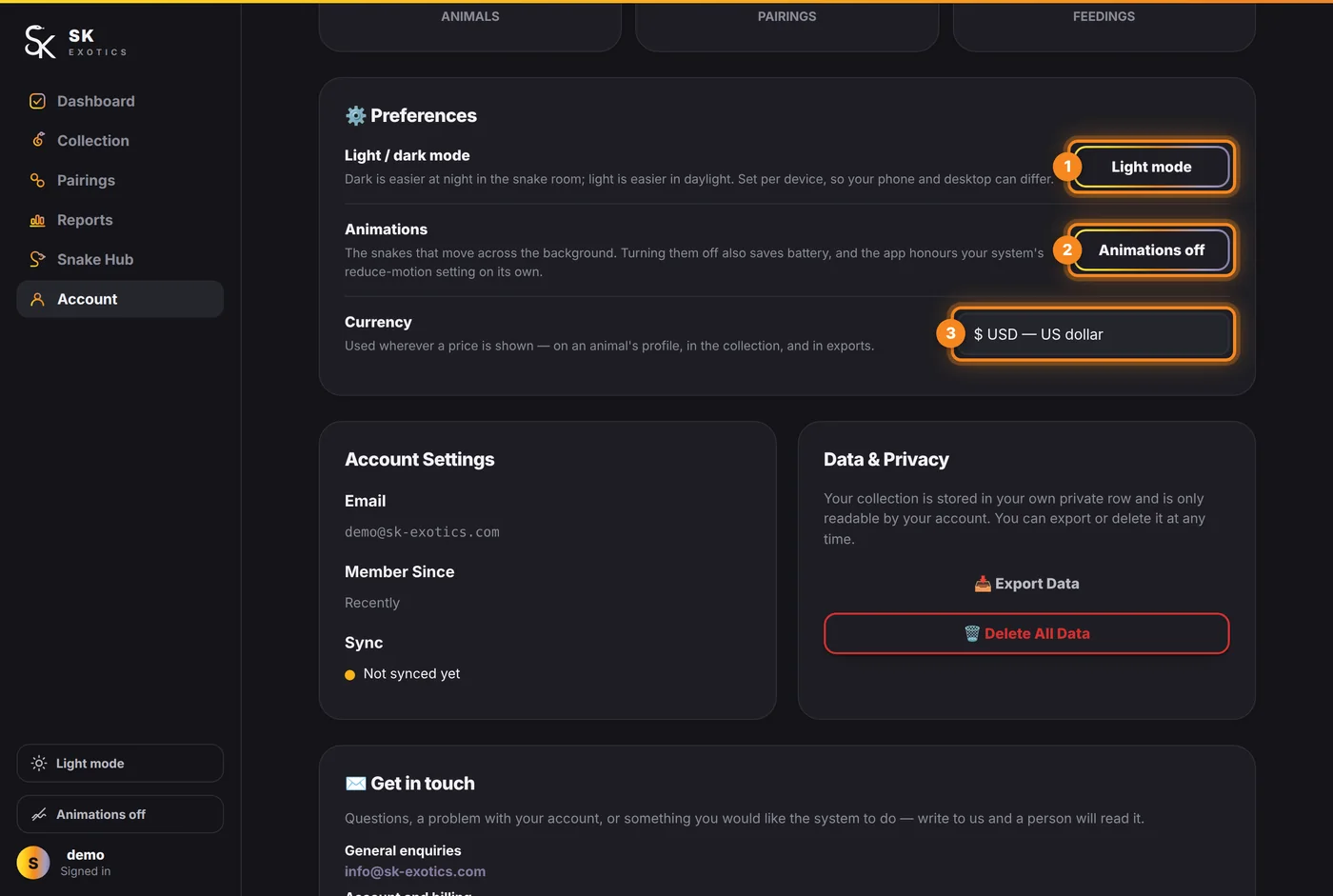 Light mode, Animations and Currency